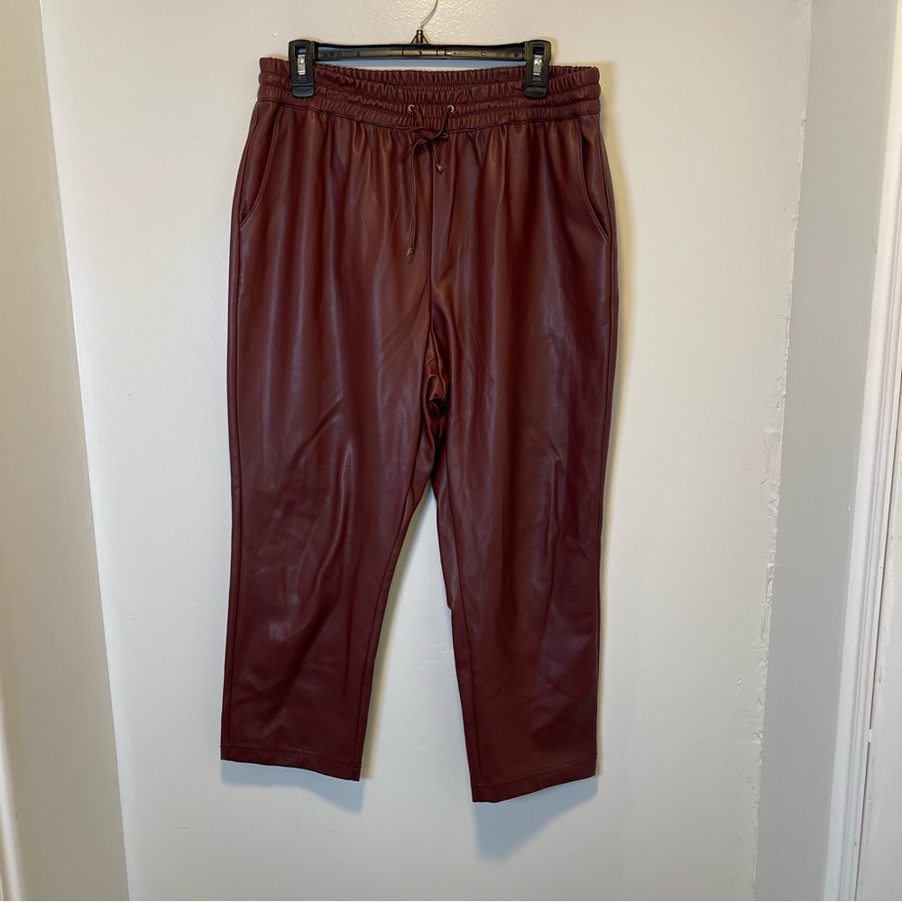Marc New York Burgundy Faux Leather pants women’s size large